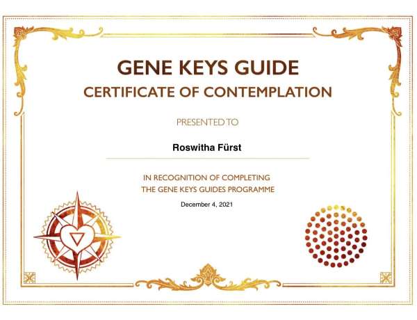 Gene Keys Guide-Zertifikat